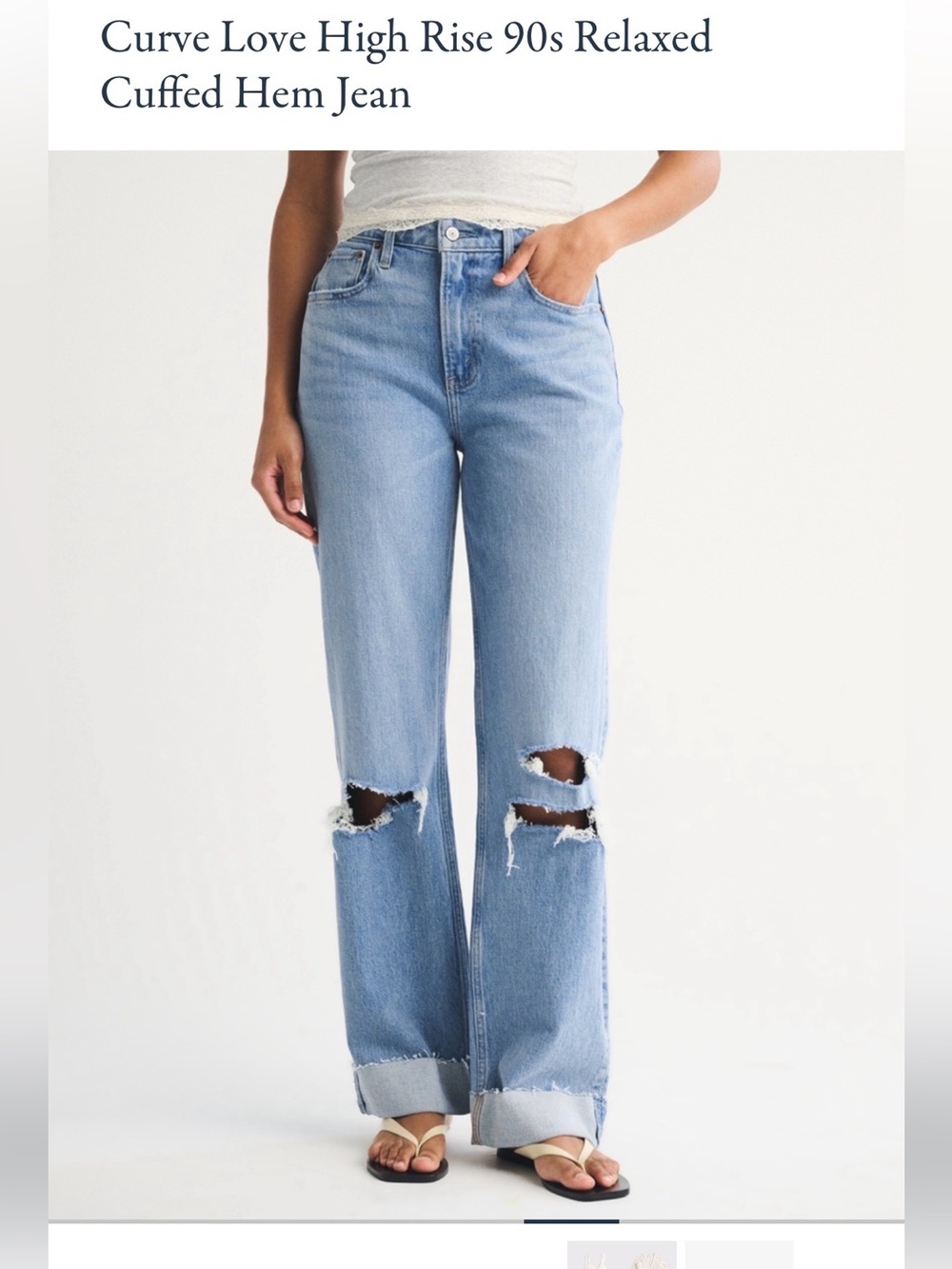 Abercrombie Curve Love High Rise Cuffed Hem Jean
